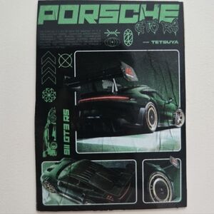 Porsche 911 GT3 RS Green Tuner Style Handmade Magnet
